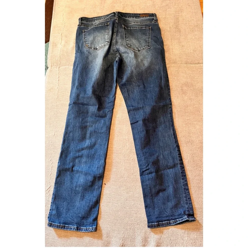 KUT from the Kloth High Rise Boyfriend Jeans Medium Wash‎ Distressed Size 14